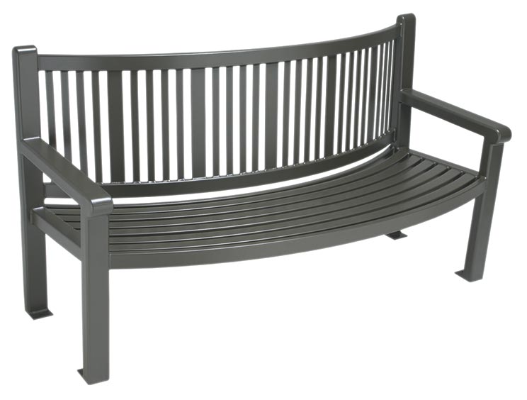 READING REVERSE CURVED BENCH WITH BACK