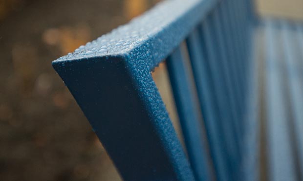 Choose powder coated site furnishings when possible