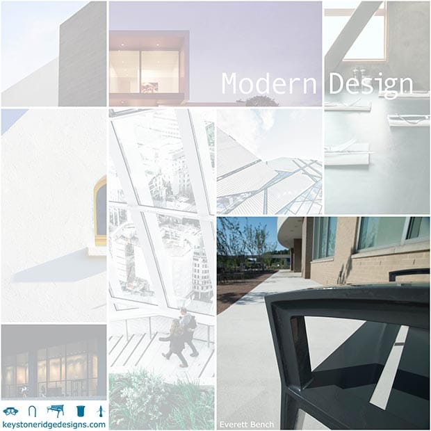 Modern Site Furniture Elements Collage