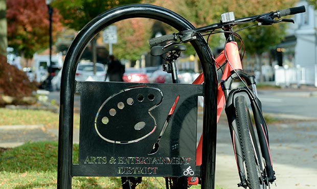 Sonance Bike Rack with Arts and Entertainment logo