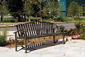 Atticus Bench with Back and Center Arm
