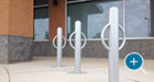 Harbor Bollards provide bicycle storage outside an outpatient center