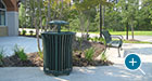 Harmony Litter Receptacles pair well with Pullman Benches