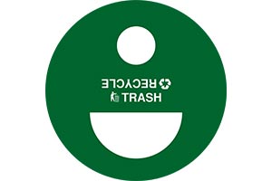 Standard Split Lid with trash and recycling decals