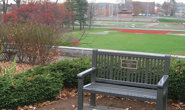 Bench with Plaque at Grove City College