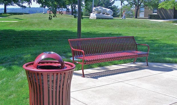Bench and Litter on PSU campus