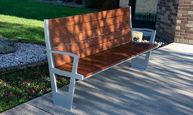 New Creekview Bench with Back onsite