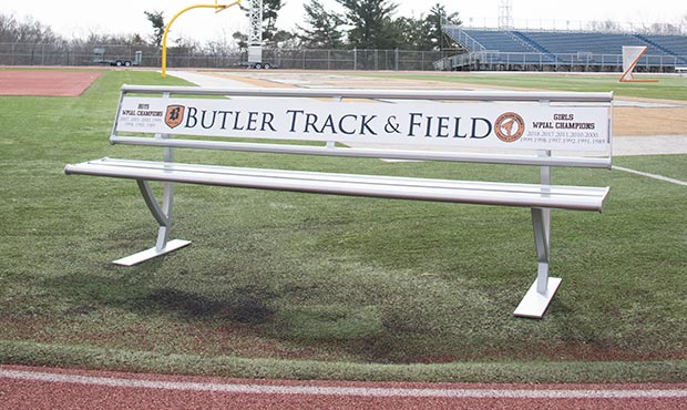 Penn Bench with Back and custom Track and Field artwork