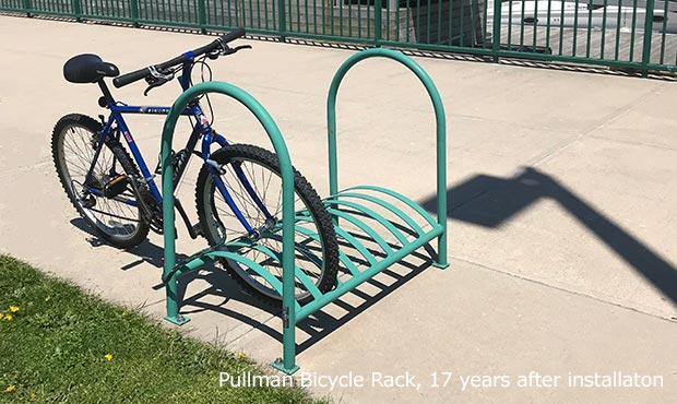 Pullman Bike Rack after 17 years onsite