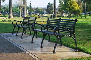 Schenley Benches with Back and Center Arms