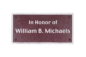 Maroon personal commemorative plaque