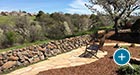 Thendara Bench with Back in a rock garden outside Lincoln Hills, CA